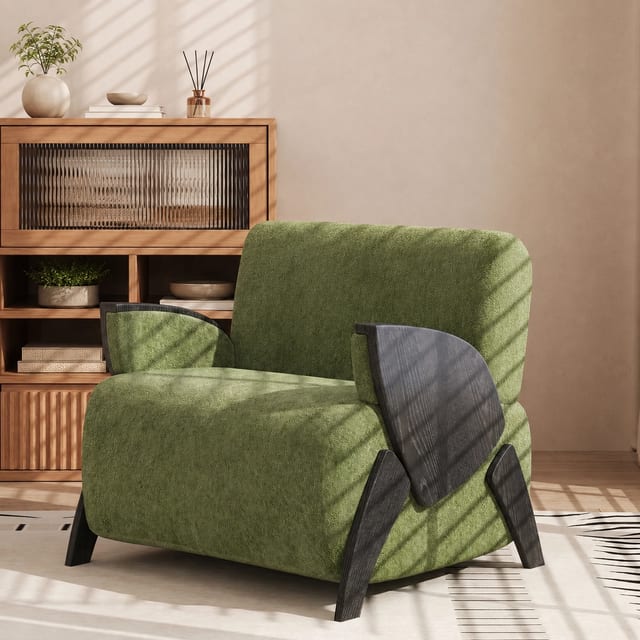 27.6" Contemporary Fabric Curved Sofa