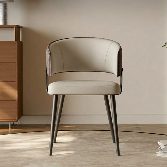Minimalist Fabric Dining Chair with Arms