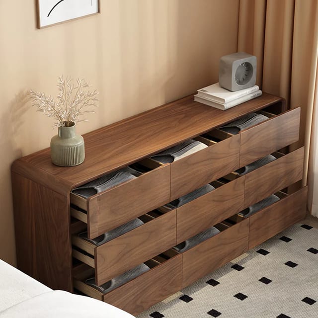 63" Japandi Engineered Wood Storage Cabinet with Drawers