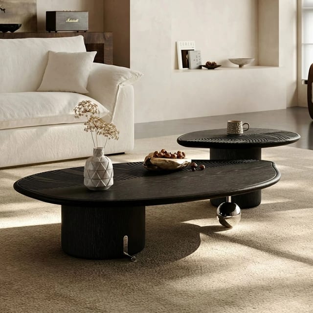43.3" Contemporary Engineered Wood Round Coffee Table