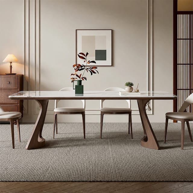 47.2" Modern Sintered Stone Rectangular Dining Table
