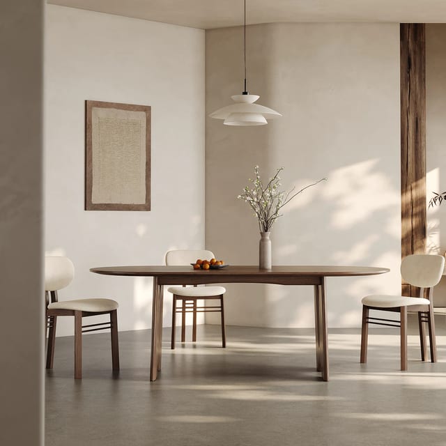 55.1" Modern Ash Wood Veneer Oval Dining Table