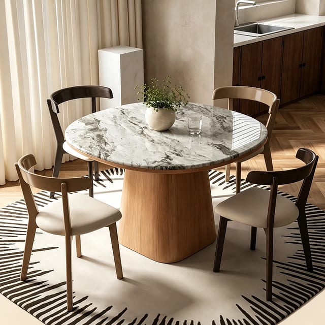 43.3" Modern Marble Round Dining Table