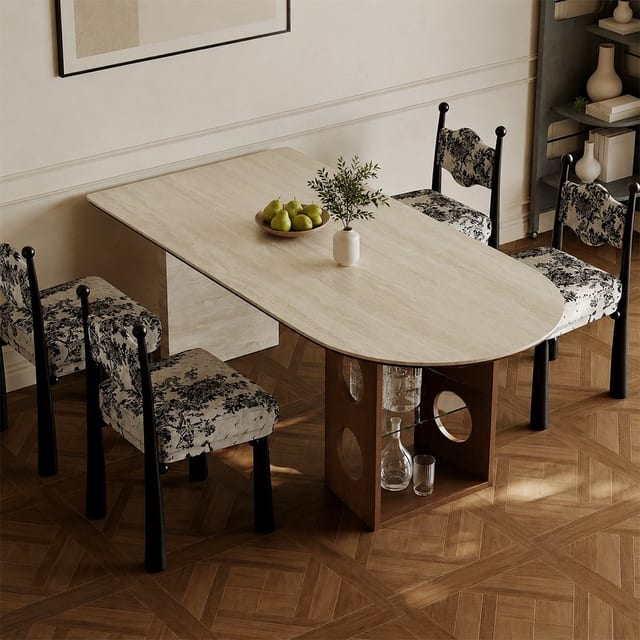 55.1" Contemporary Sintered Stone Pedestal Base Dining Table