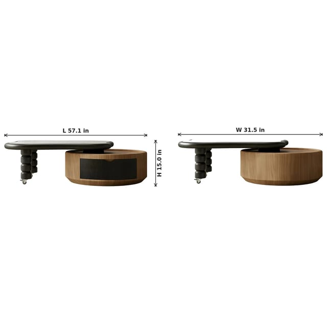 57.1" Extendable Sintered Stone Coffee Table