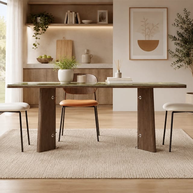55.1" Luxury Marble Rectangular Dining Table