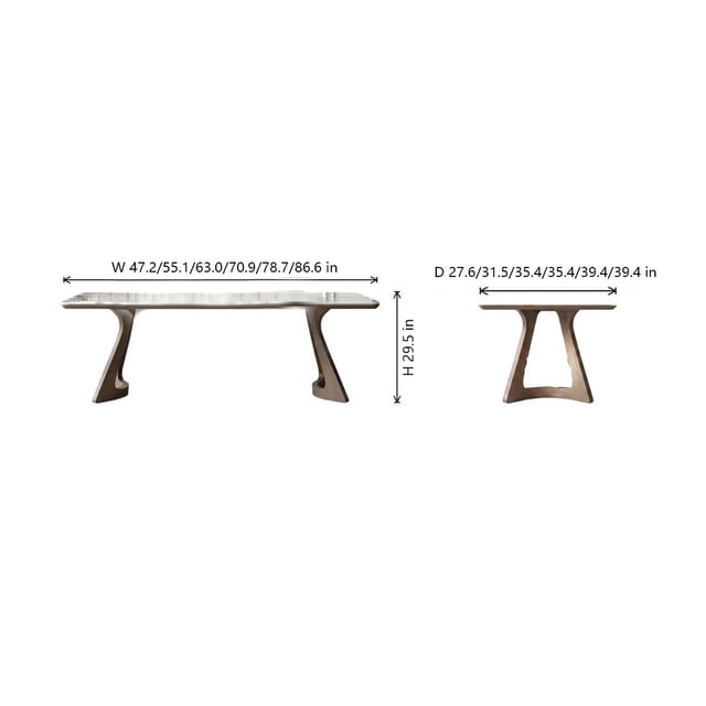 47.2" Modern Sintered Stone Rectangular Dining Table