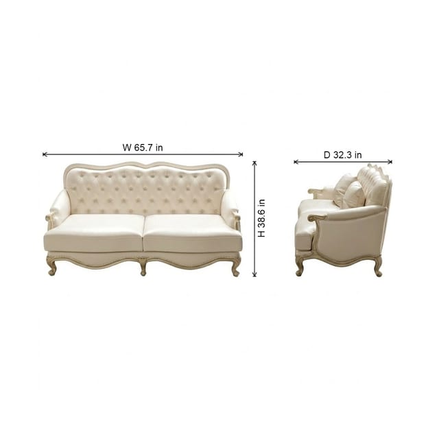 83.1" Luxury Leather Curved Sofa