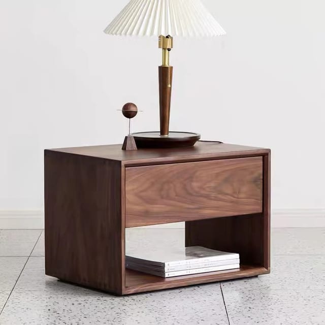 20" Minimalist Nightstand Open Shelf