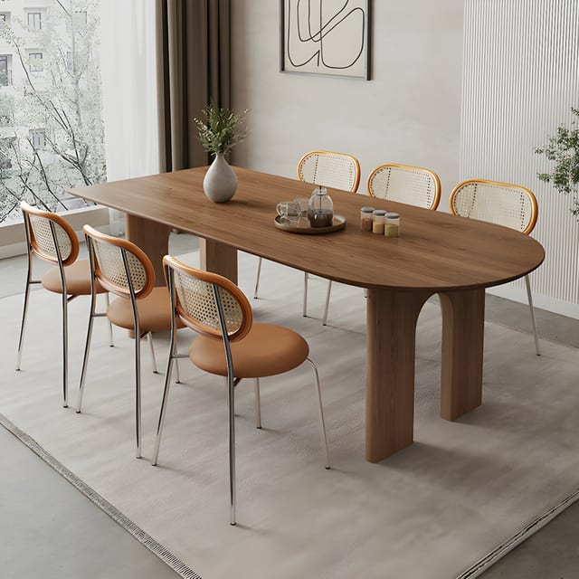 63" Mid-Century Modern Oval Dining Table