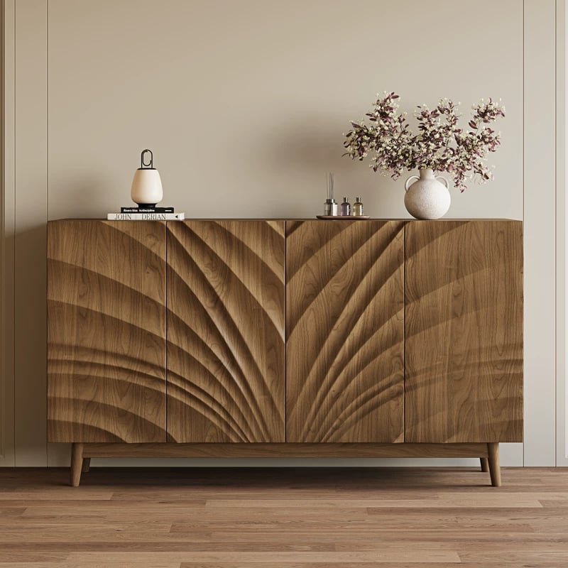 Vintage Carved Console Cabinet