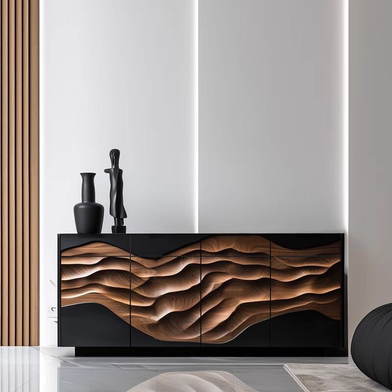Embossed Wave Shoe Cabinet