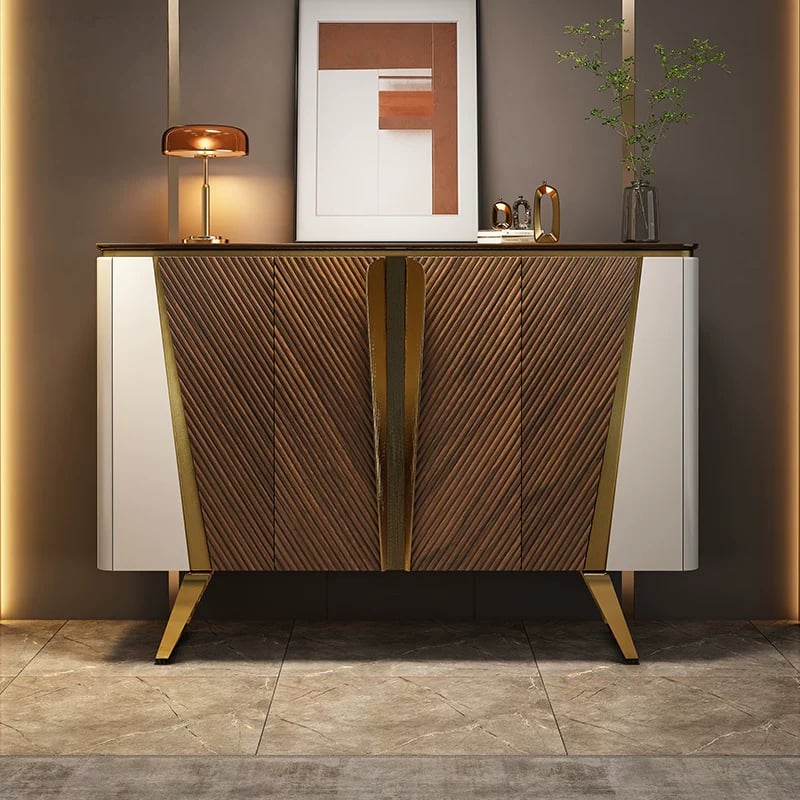 Wave-Paneled Shoe Cabinet