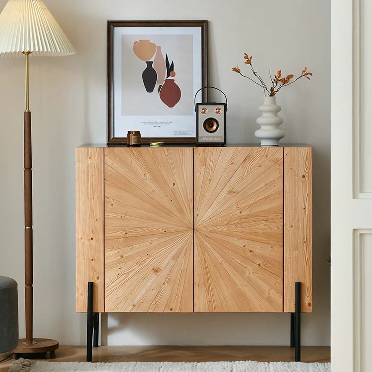 French Vintage Parquet Sideboard
