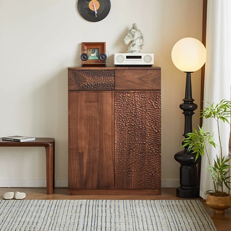 Black Walnut Multi-tier Shoe Cabinet