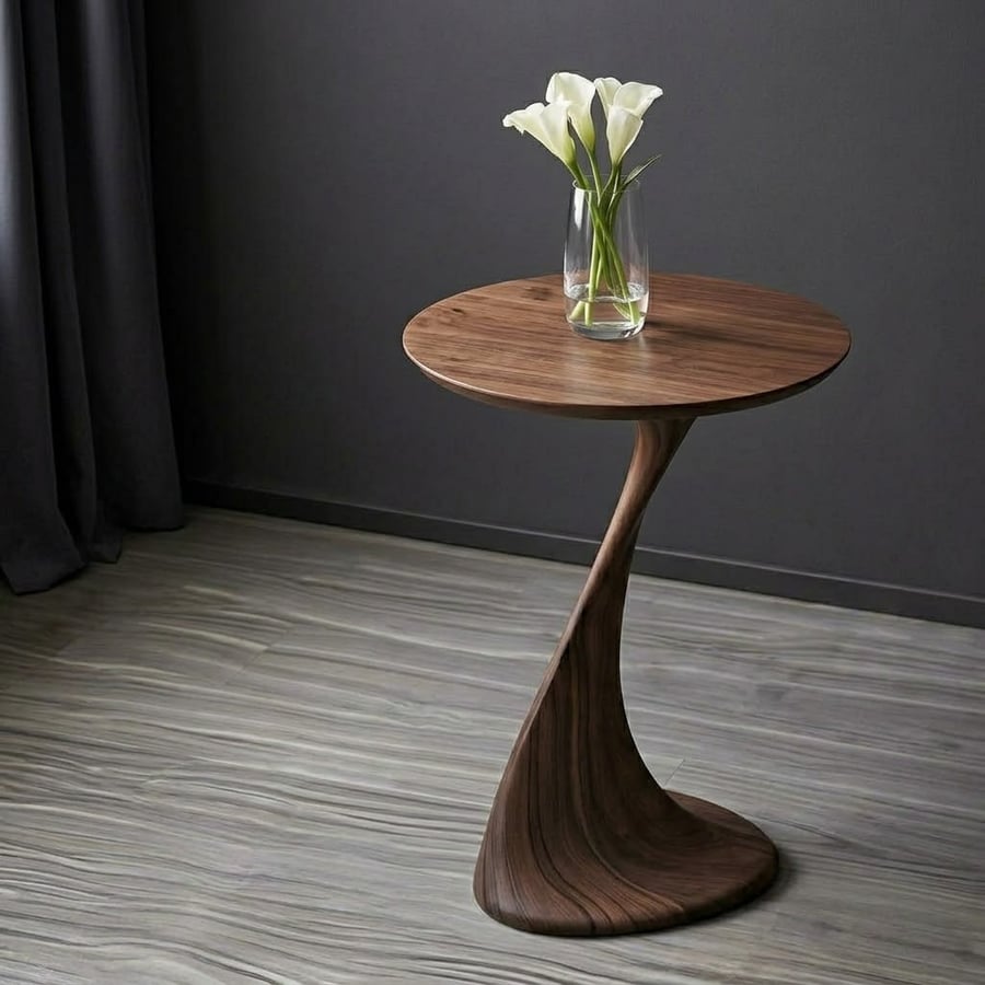 Black Walnut Round Side Table