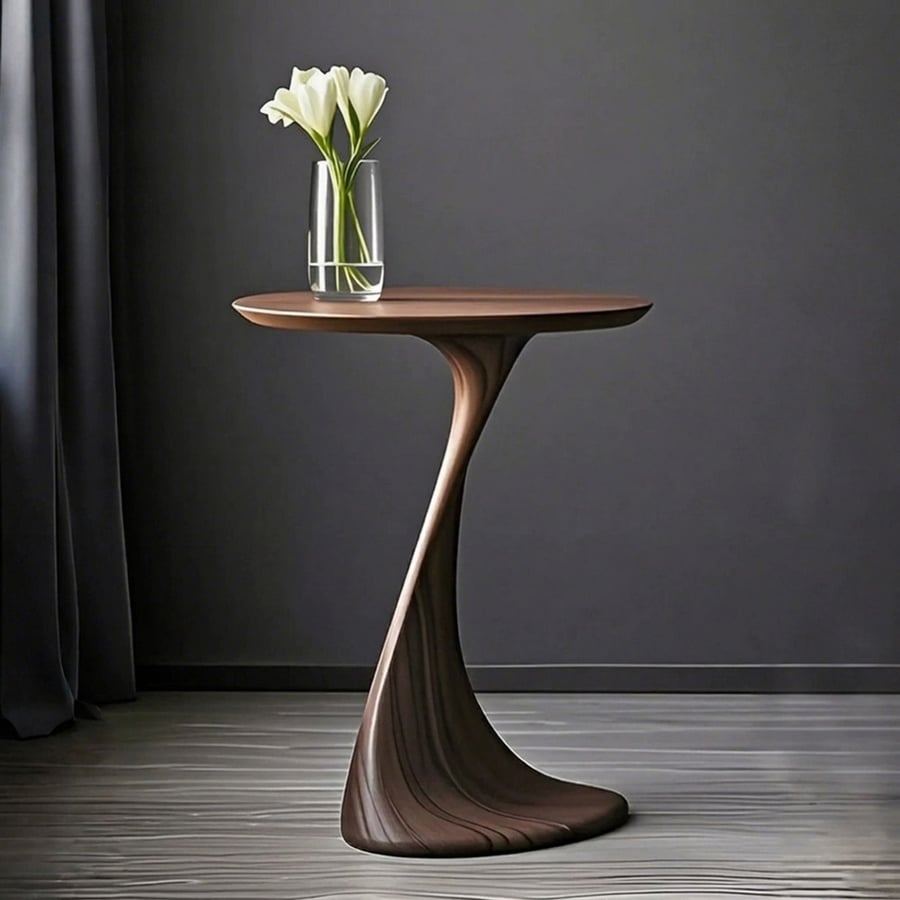 Black Walnut Round Side Table