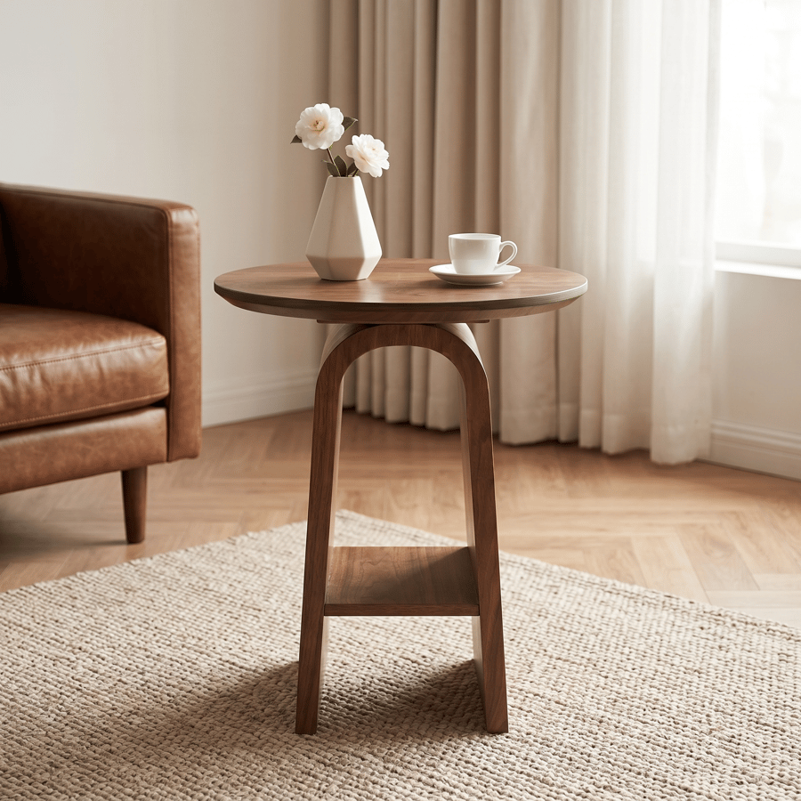 Mid-Century Solid Wood End Table