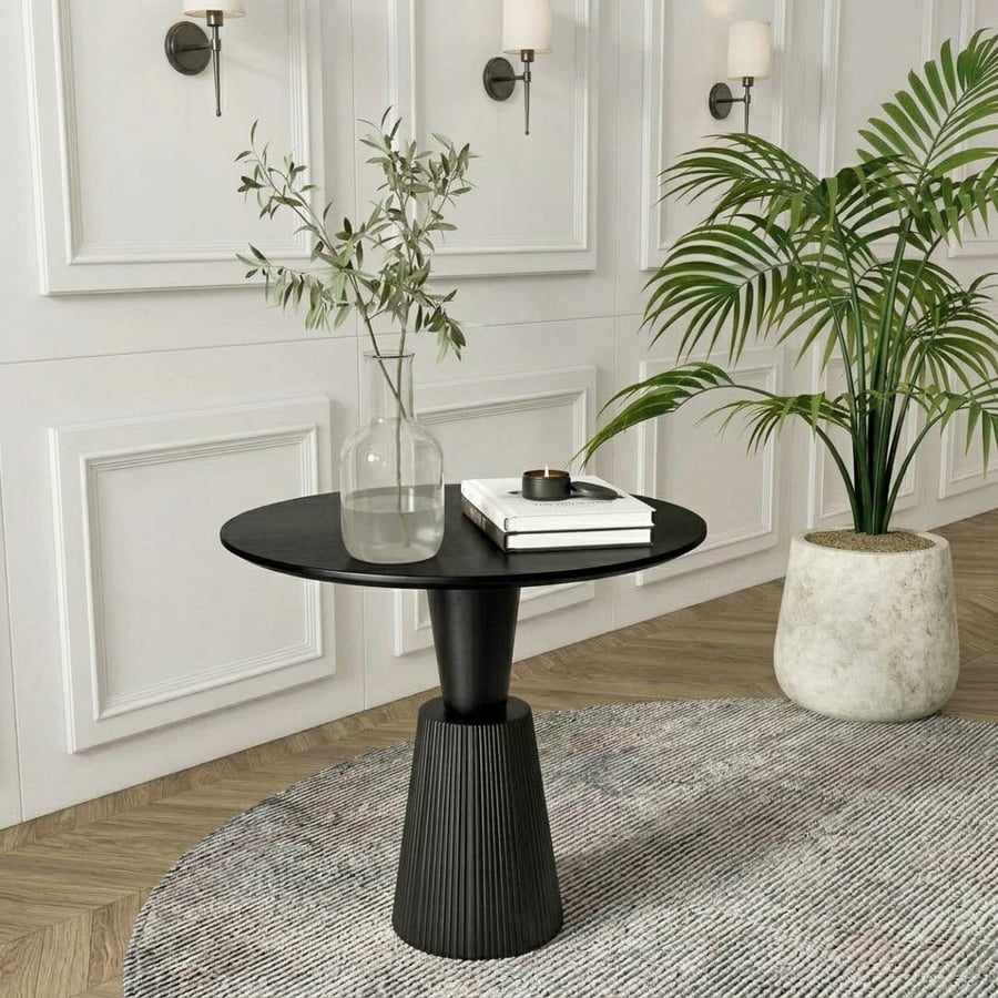 Solid Wood Round Side Table