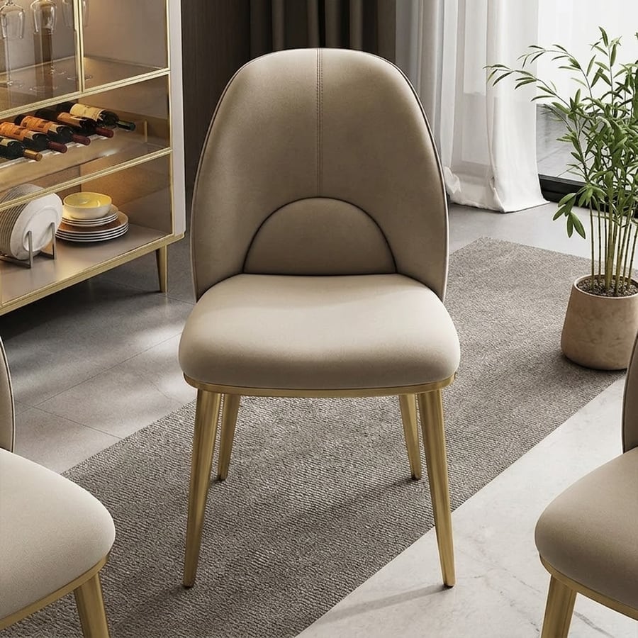 Leather Dining Chair, Steel Frame