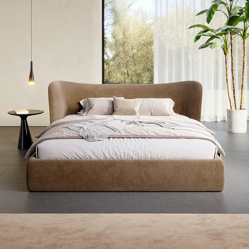 Plush Upholstered Minimalist Bed