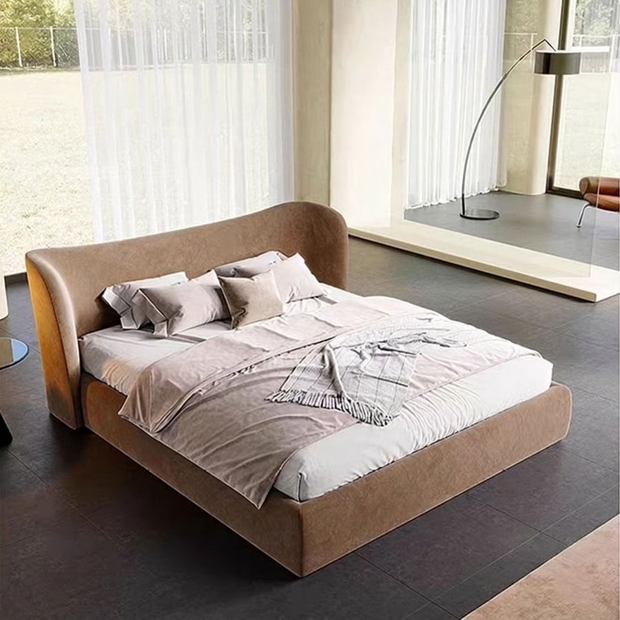Plush Upholstered Minimalist Bed