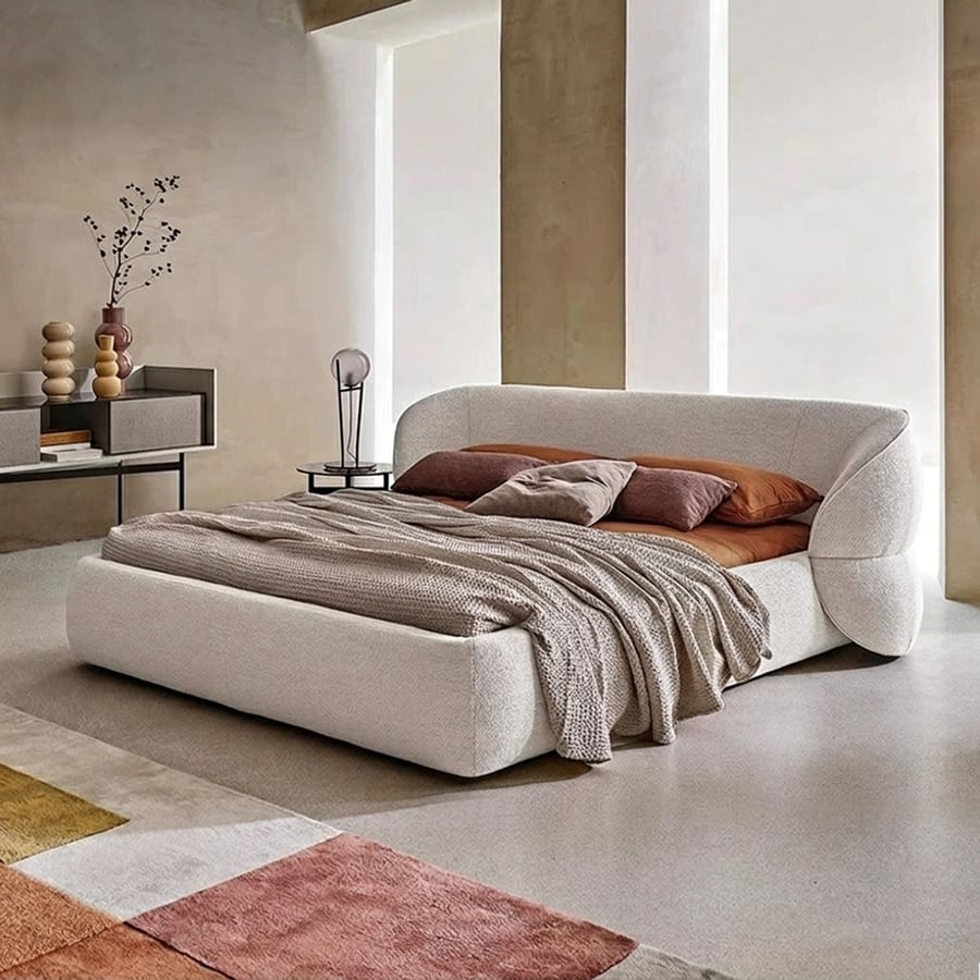 Wabi-Sabi Upholstered Platform Bed