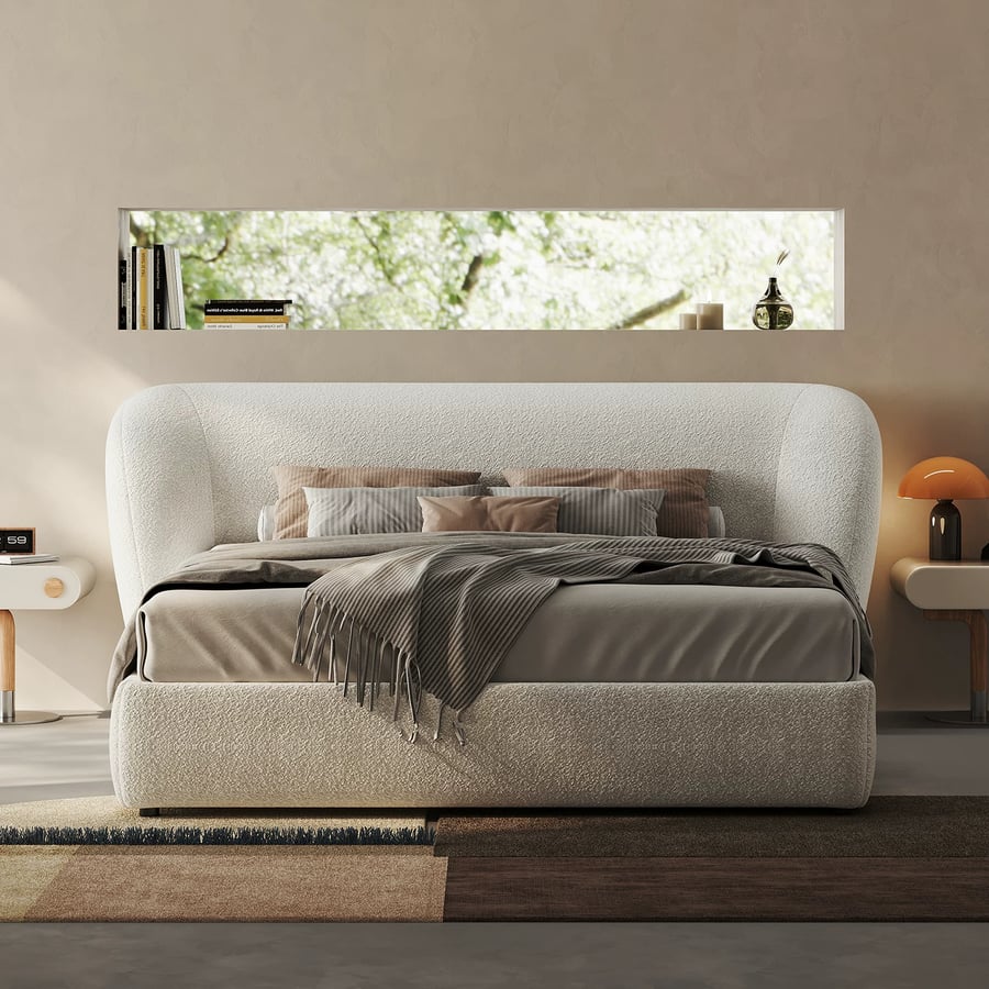 Minimalist Teddy Velvet Bed
