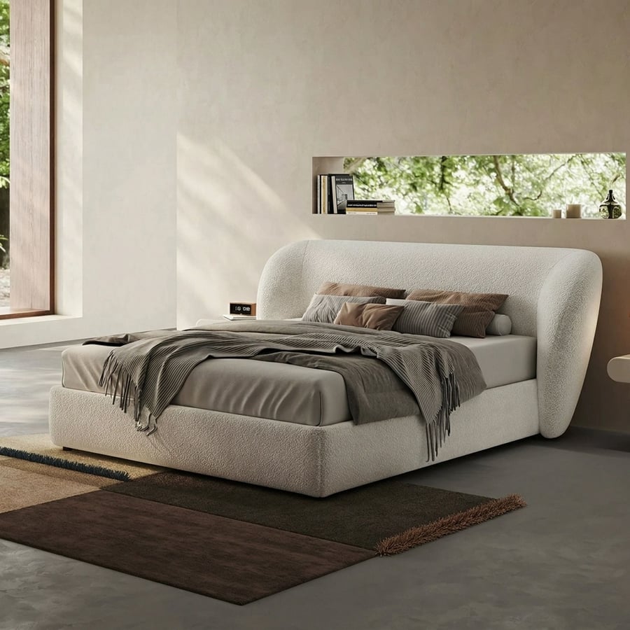 Minimalist Teddy Velvet Bed