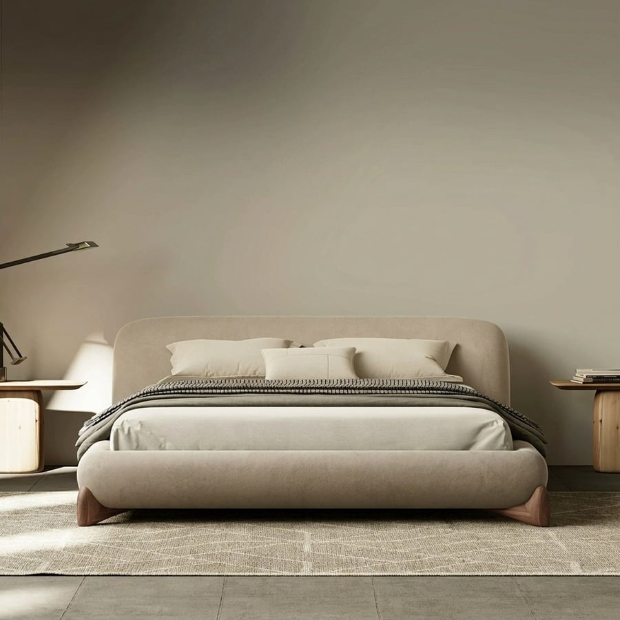 Padded Solid Wood Canopy Bed