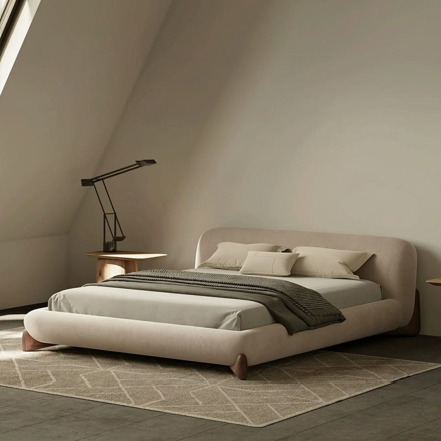 Padded Solid Wood Canopy Bed