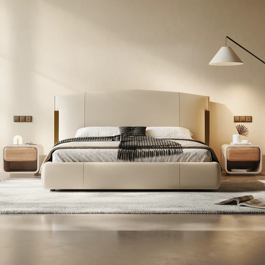 Leather Italian Minimalist Bed Frame