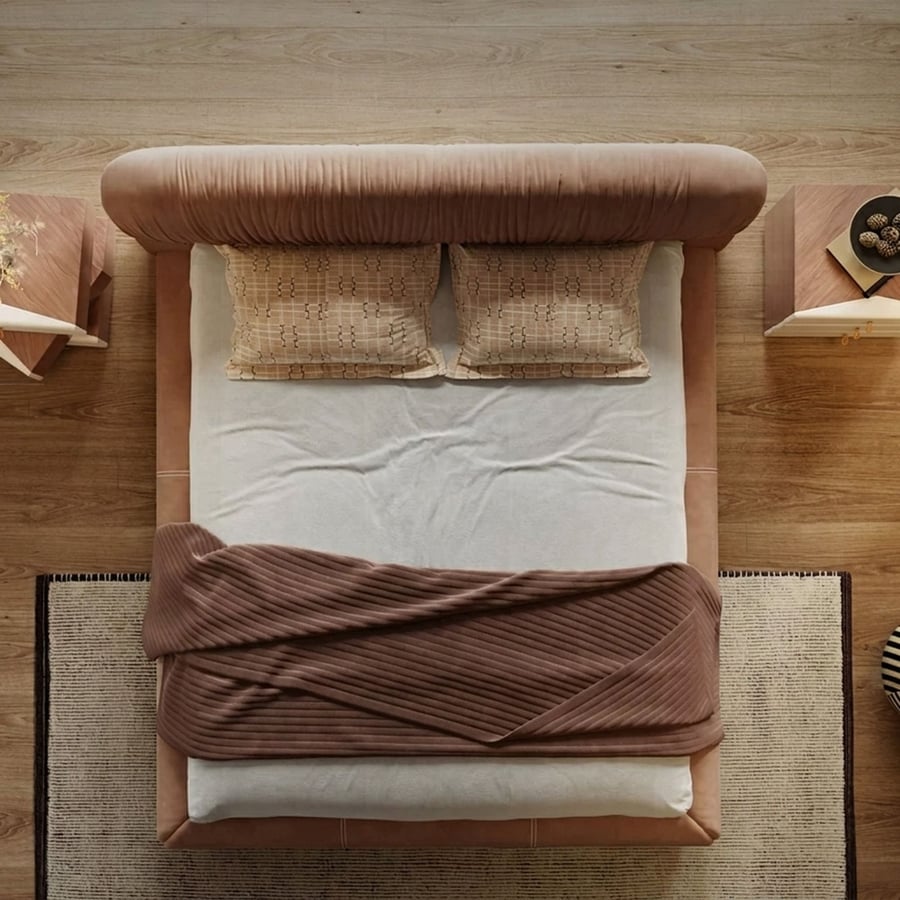 Low-Profile Upholstered Bed
