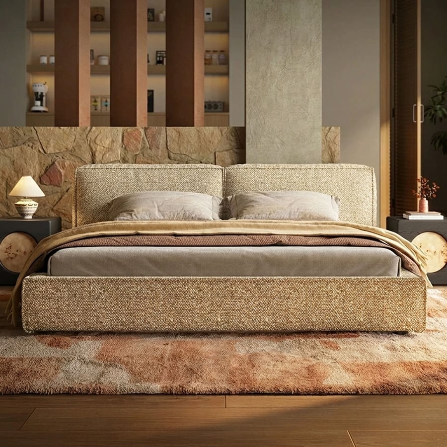 Cotton Linen 'Tofu Block' Bed