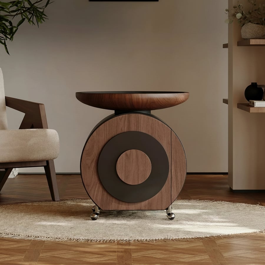 Movable Walnut Tea Table