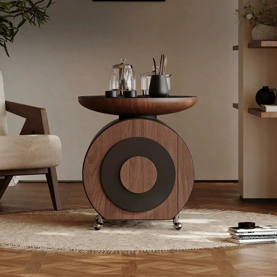 Movable Walnut Tea Table