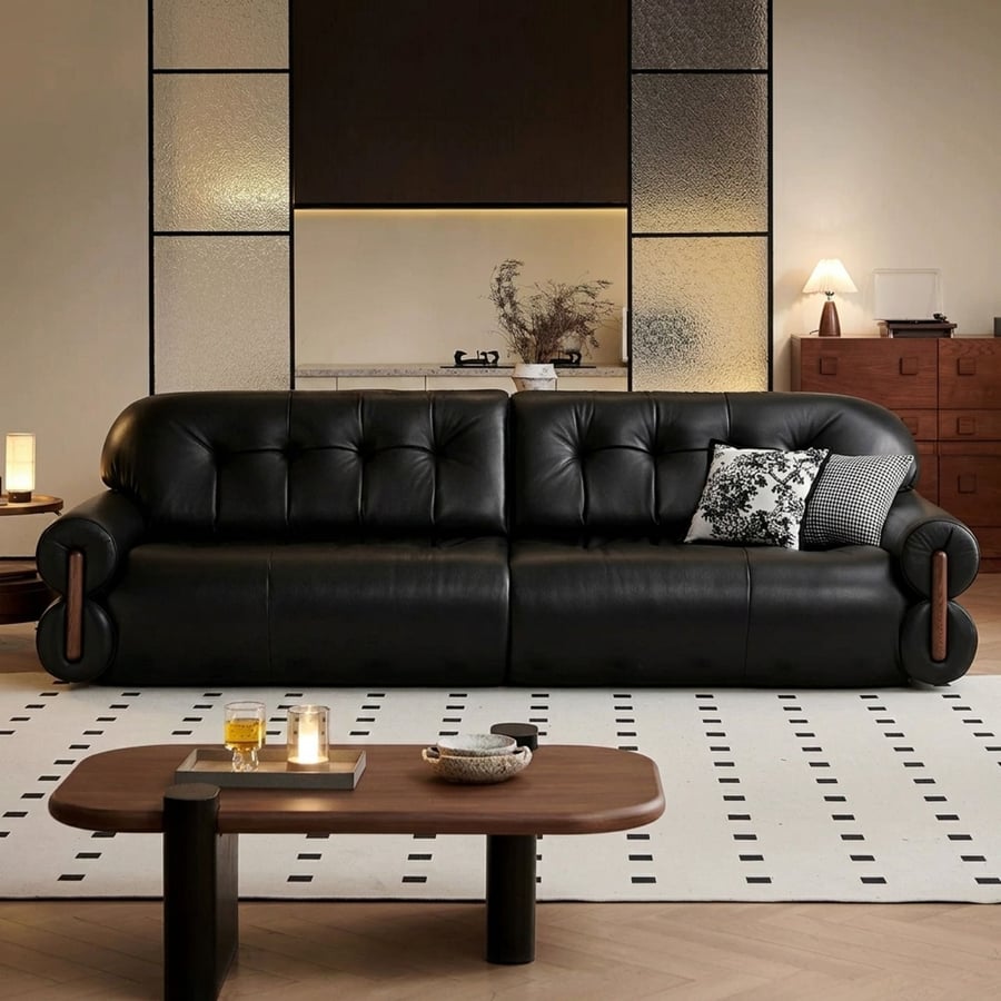Vintage Leather Sectional Sofa