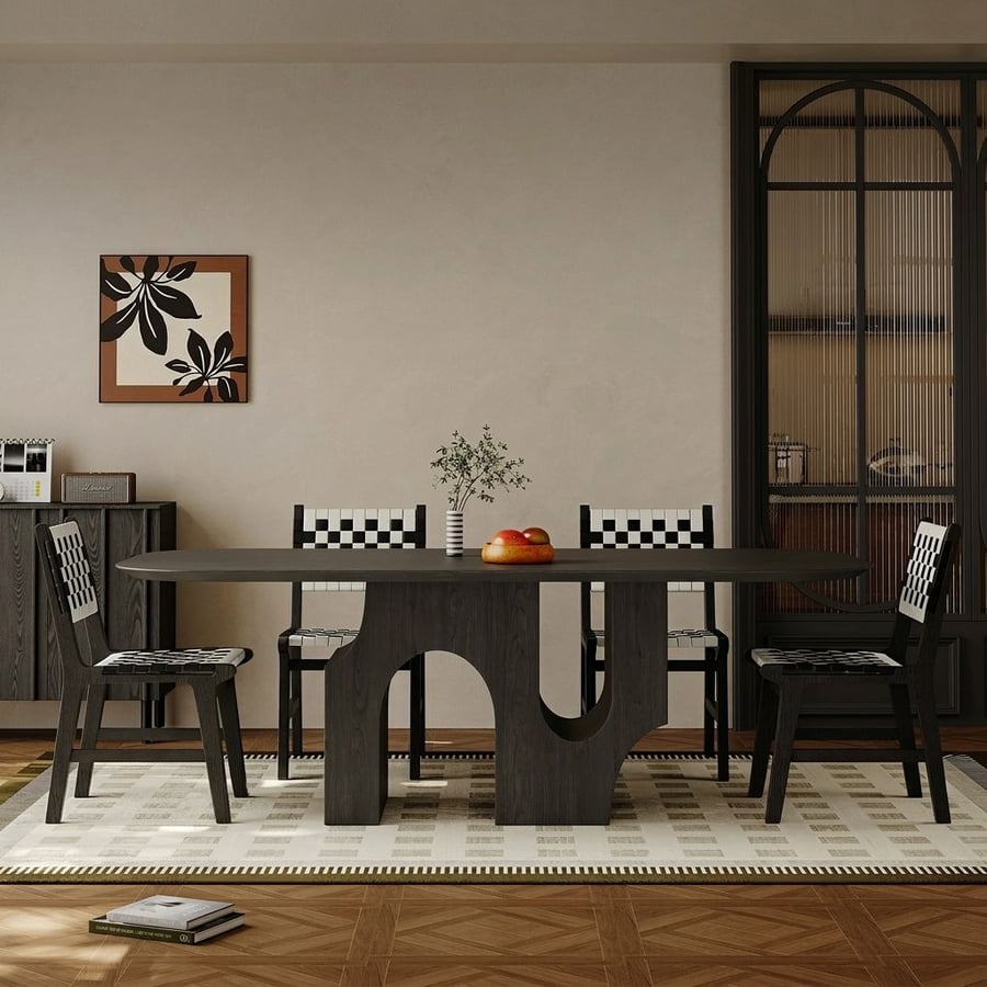 Mid-Century Oak Veneer Dining Table