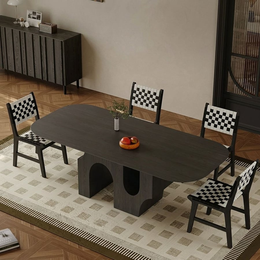 Mid-Century Oak Veneer Dining Table