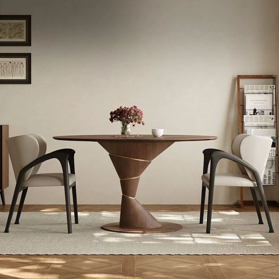 Sintered Stone Pedestal Dining Table