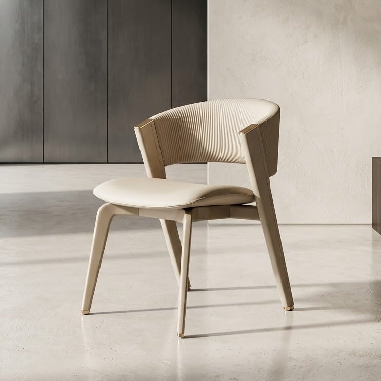 Upholstered Dining Chair with Wooden Legs