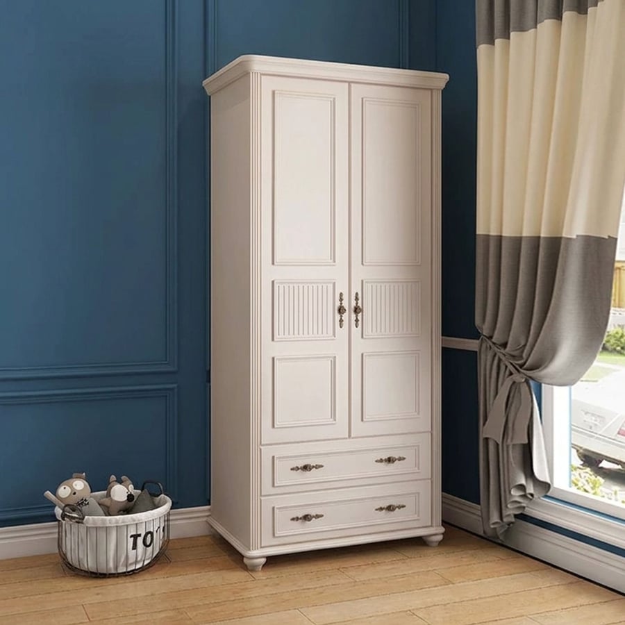 White Hinged Wardrobe