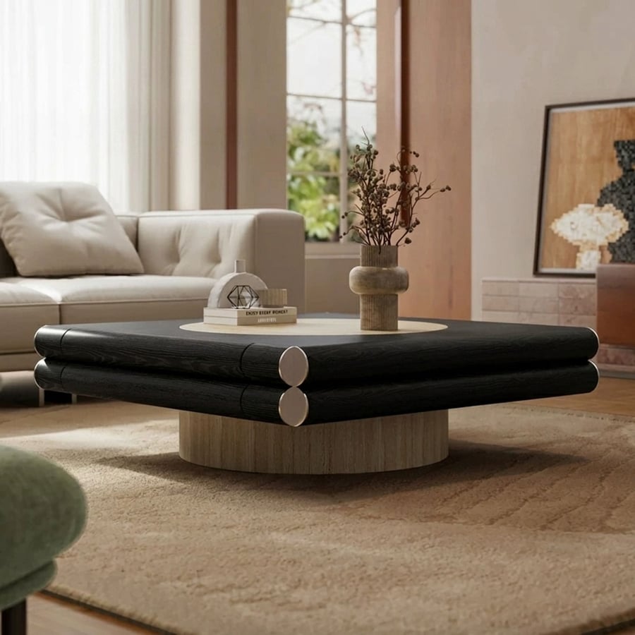 Minimalist Travertine Coffee Table