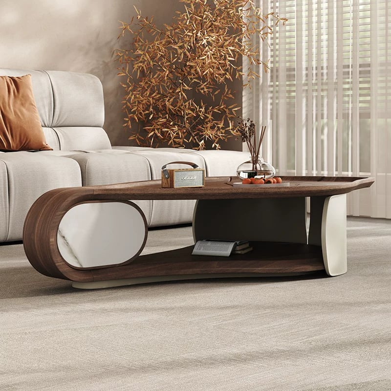Irregular Walnut Coffee Table