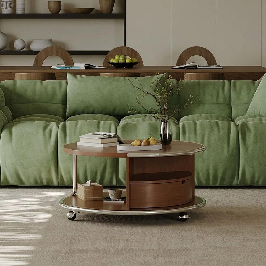 Mid-Century Round Cherry Coffee Table