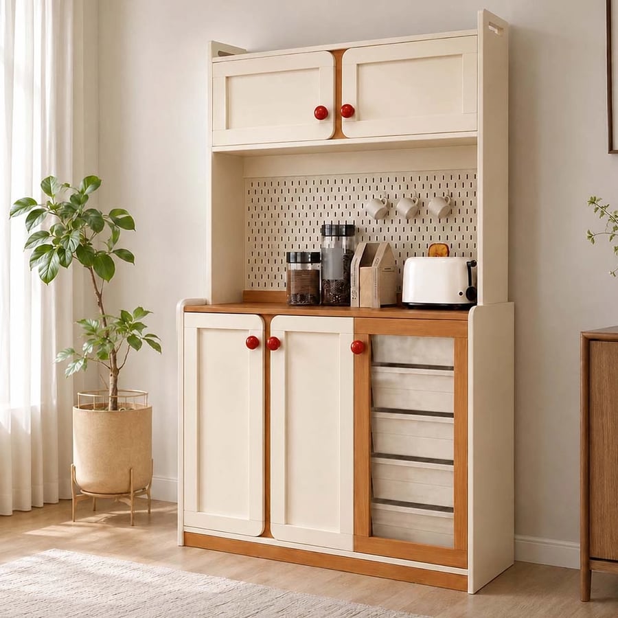 Solid Wood Two-Tone Sideboard