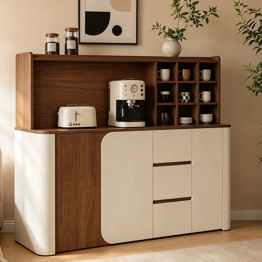 Mid-Century Solid Wood Cabinet