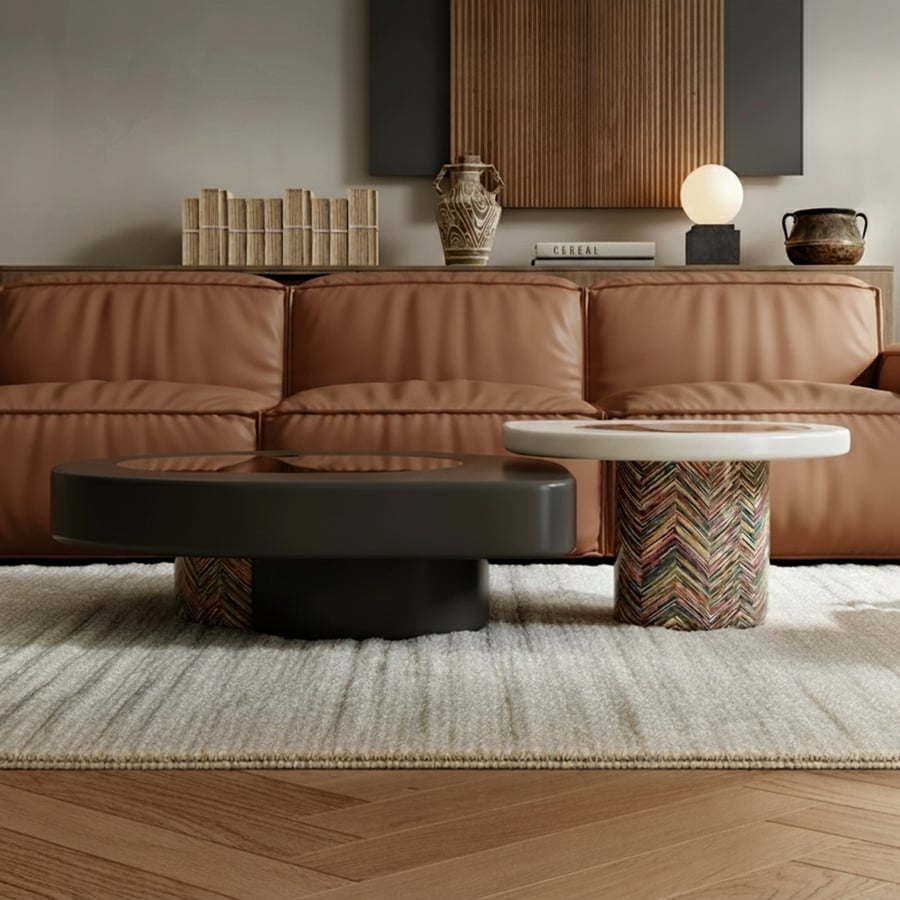 Irregular Lacquer Coffee Table Set