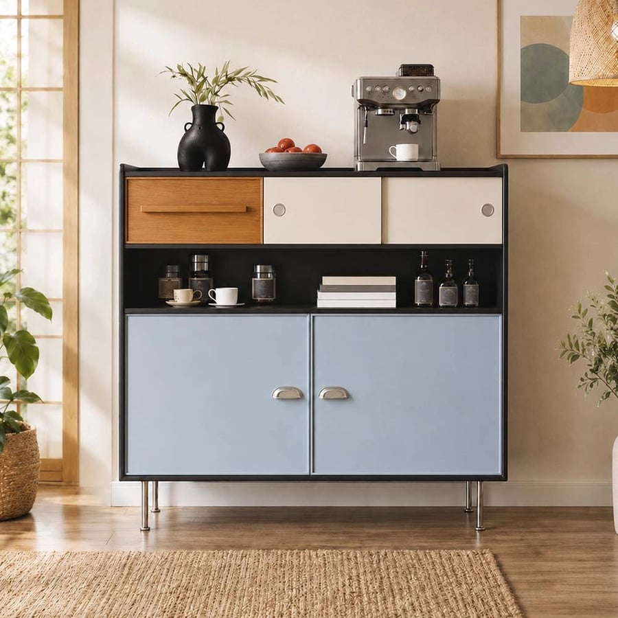 Retro Two-Tone Sideboard