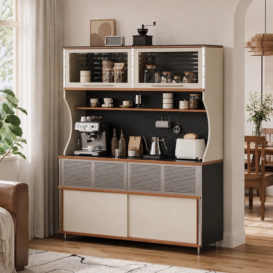 Tall Two-Tone Storage Cabinet